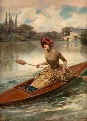 Kvinne i kajakk" / "Lady in a Kayak