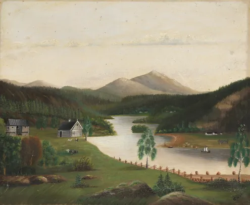 Landskap med bebyggelse