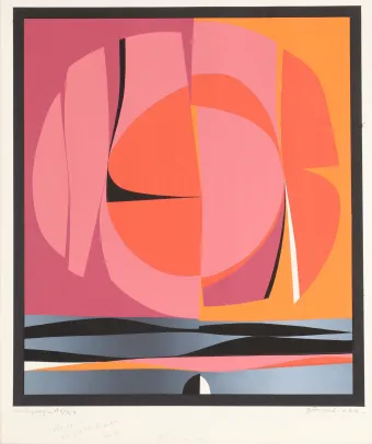 Komposisjon i rosa og orange