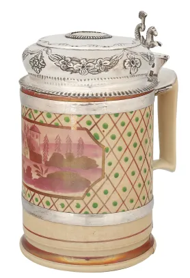 Drikkekrus montert med sølvlokk