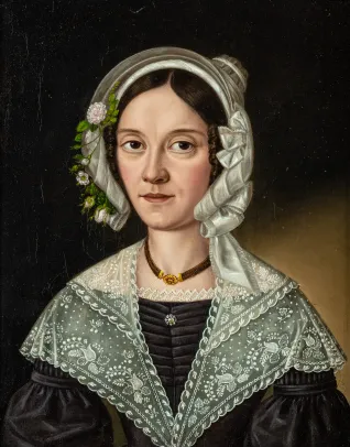 "Portrett av Elisabeth H. Schrøder født Nørregaard"