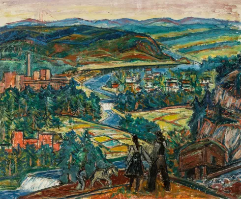 Utsikt mot fabrikken