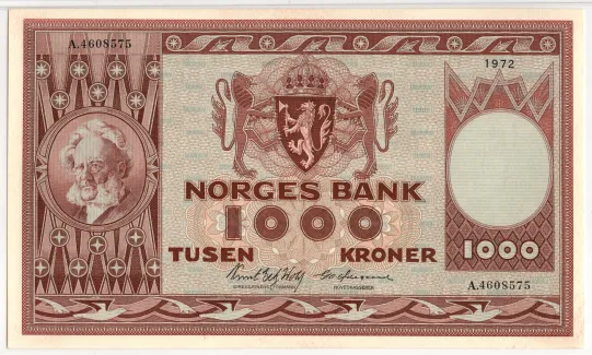 1000 kroner 1972 A