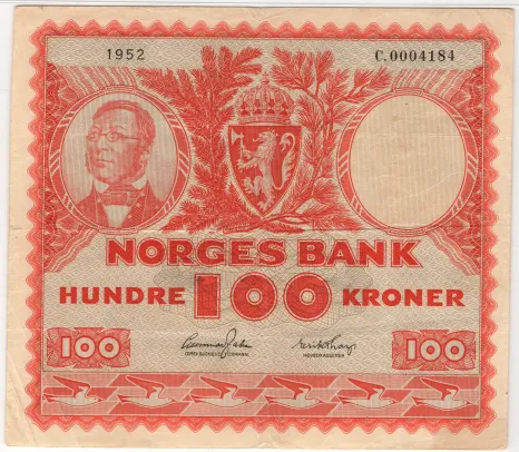 100 kroner 1952 C