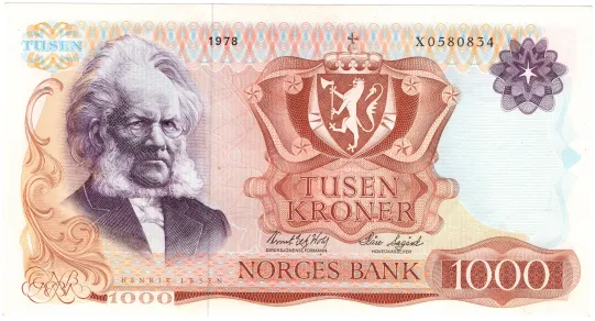 1000 kroner 1978 erstatningsseddel X