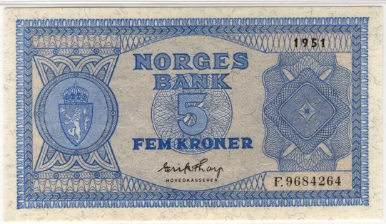 5 kroner 1951 F