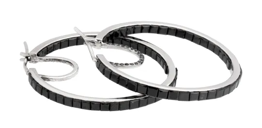 Ørepynt med sorte diamanter