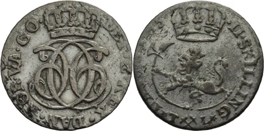 2 skilling 1745 Christian VI