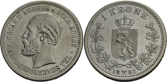 1 krone 1882 Oscar II