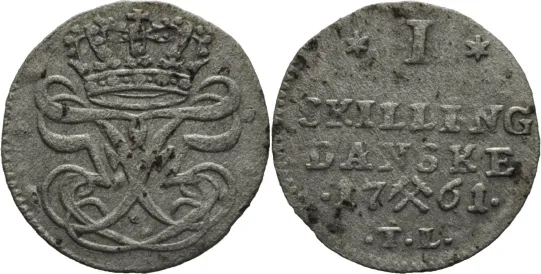 Skilling 1761 Frederik V.