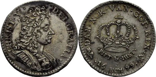 2 mark 1699 Christian V