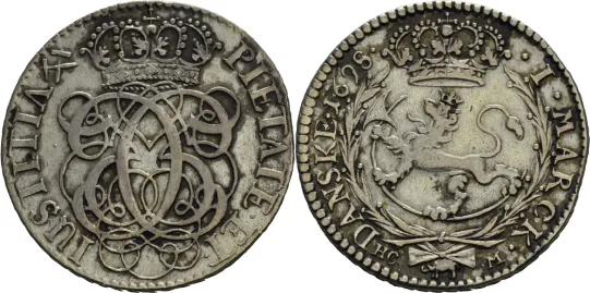 Mark/16 skilling 1698 Christian V