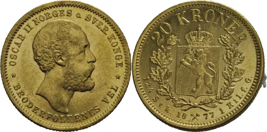 20 kroner 1877 Oscar II