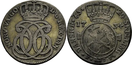 24 skilling 1734 Christian VI