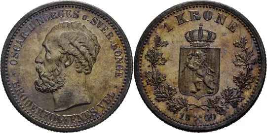 1 krone 1900 Oscar II Prakt eks.