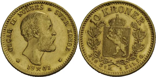 10 kroner 1902 Oscar II