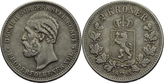 2 kroner 1885 Oscar II