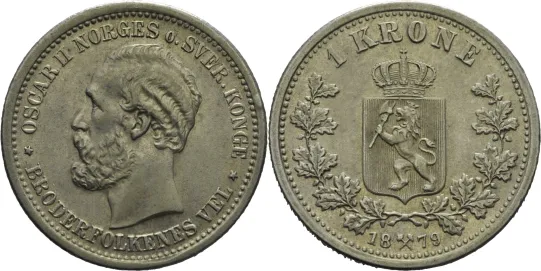 1 krone 1879 Oscar II