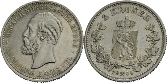 2 kroner 1904 Oscar II