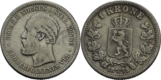 1 krone 1878 Oscar II