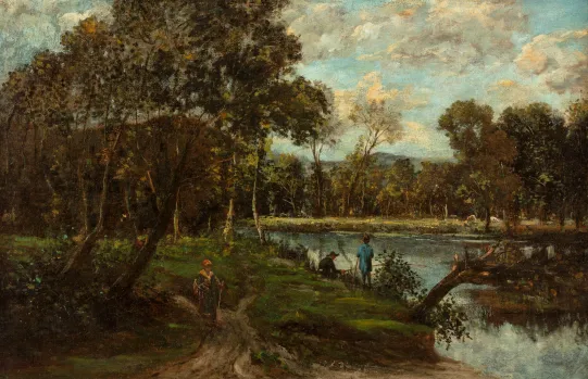 Opl. "Landskap med figurer"