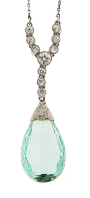 Anheng  med akvamarin og diamanter