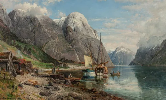 Opl. Fjordlandskap med folkeliv"