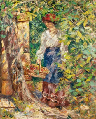 Kvinne med fruktkurv