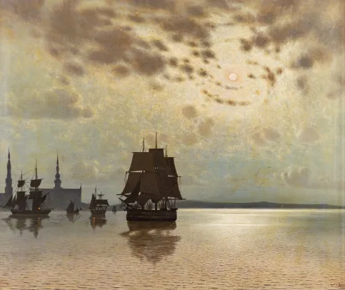 Kronborg slott i måneskinn