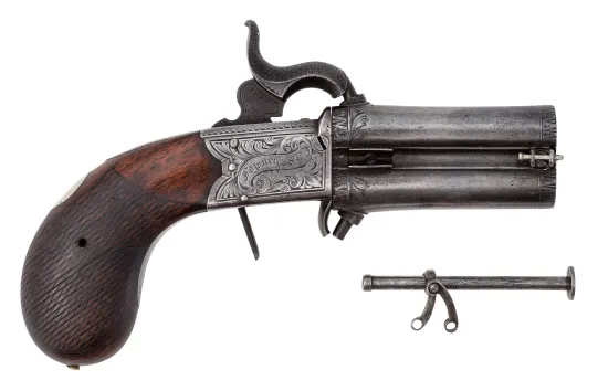 Dobbelløpet perkusjonspistol