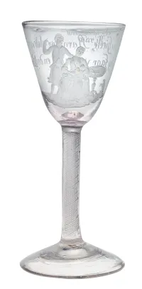 Vinglass "Slanger med Butte Klokker Chrystal", Nøstetangen