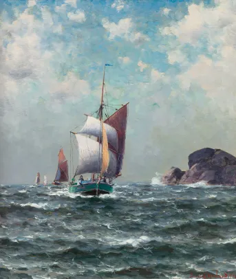 Seilskuter ved kysten