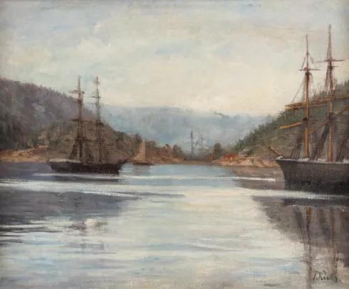 Seilskuter ved fjorden