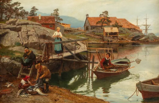 Dagens fangst, norsk fiskerhavn