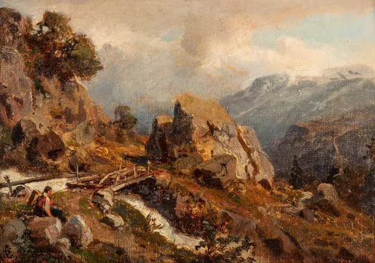 Kvinne ved utkikkspost 1868