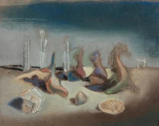 Surrealistisk landskap / Komposisjon med mennesker