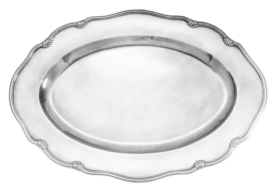 Serveringsbrett i sølv