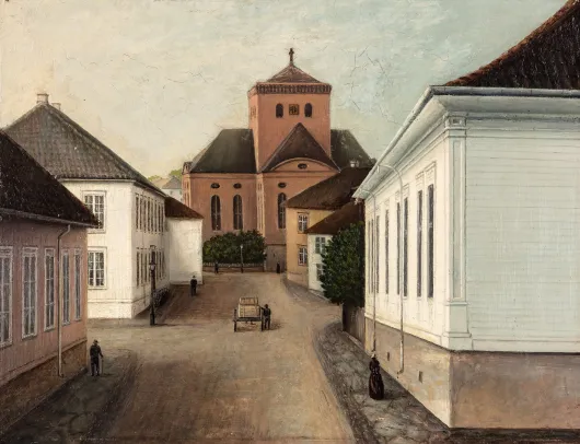 Fra Løvestredet mot Christianskirken, Skien
