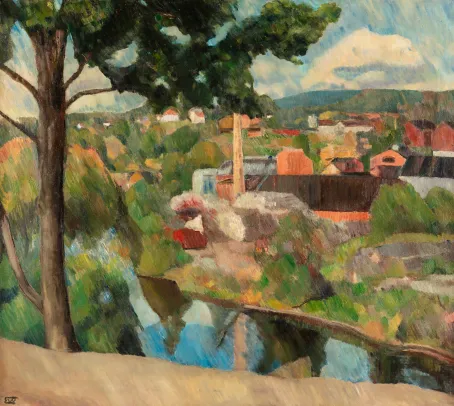 Fabrikker ved Lysakerelven.