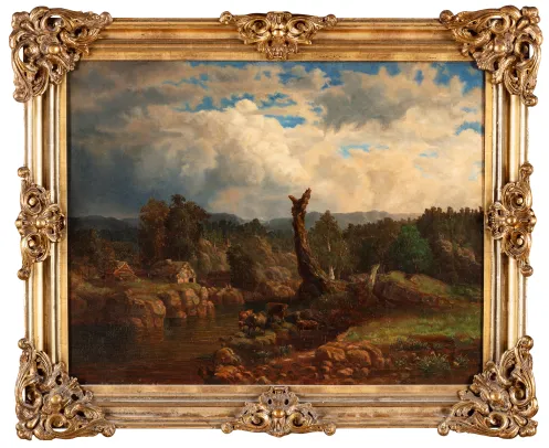 Sommerlandskap i tordenvær