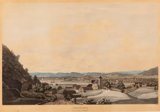 Christiania vue du pied d'Egeberg