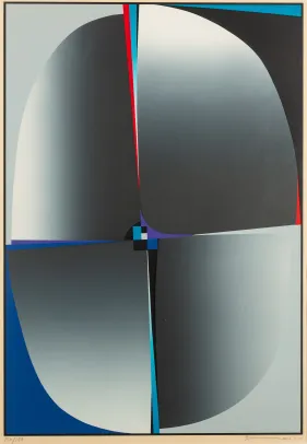 Grå sirkelkomposisjon