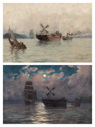  Fra Kristianiafjorden, måneskinn / Læghter på hæl - Kristianiaf